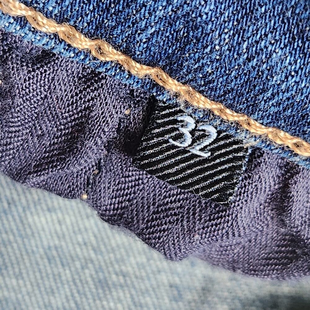 7 For All Mankind B(air) Dojo Jeans SZ 32 Bootcut Flare Stretch Blue Denim Pants - Picture 8 of 16